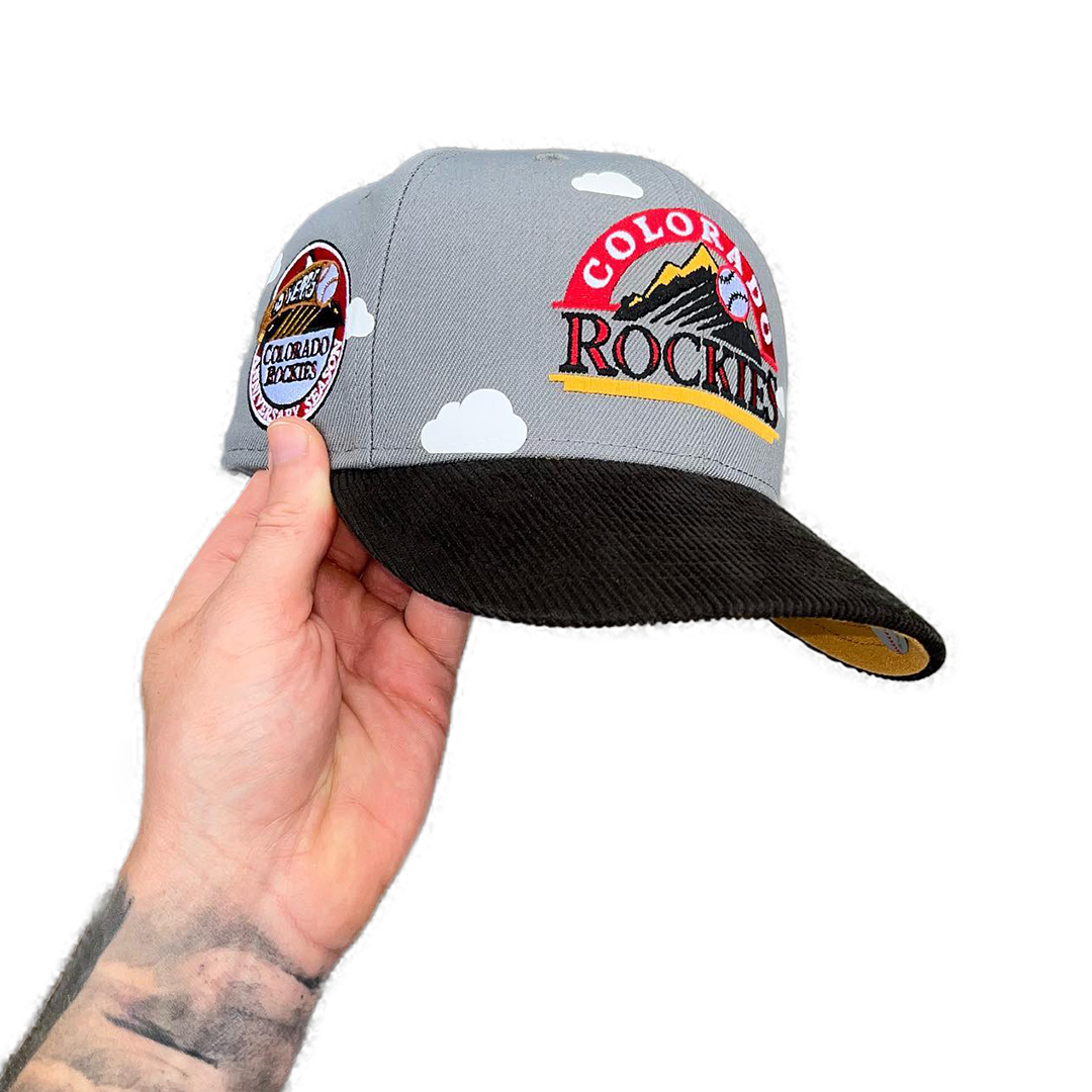 BURNT YELLOW BRIM MULTI TONE PARTLY CLOUDY COLORADO ROCKIES FITTED