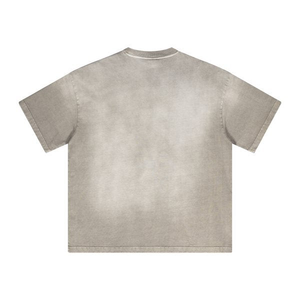 Men Washed gradient short-sleeved T-shirts