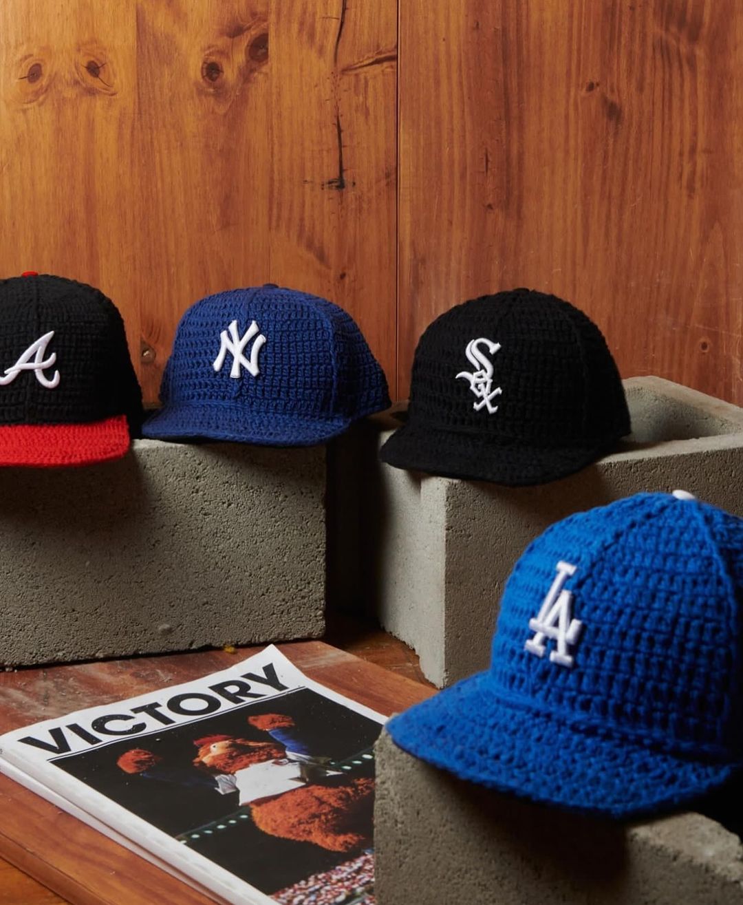 Handmade Crocheted New York Yankees & Chicago White Sox Fitted