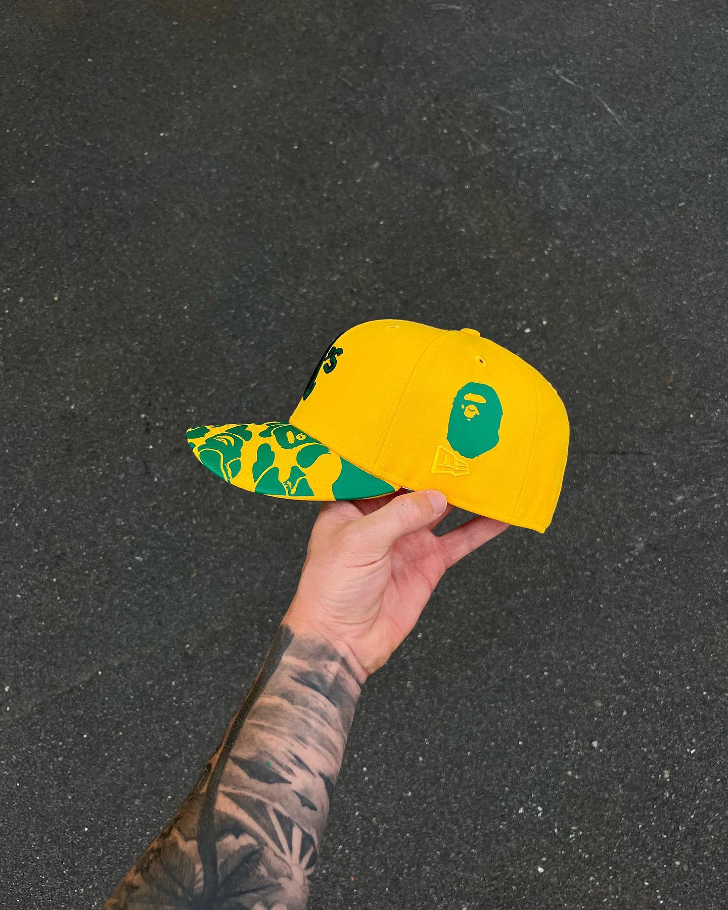 OREST GREEN BRIM YELLOW OAKLAND ATHLETICS FITTED