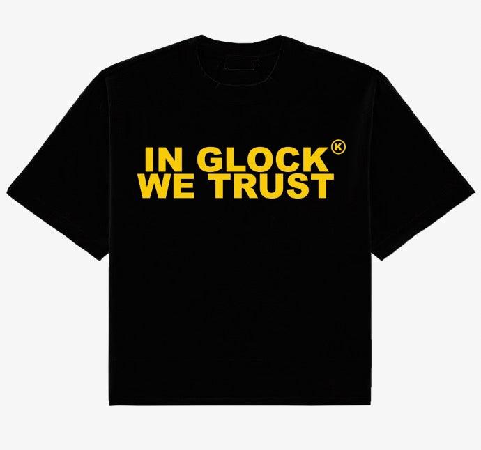 IN GLOCK WE TRUST OVERSIZED TEE (yellow)