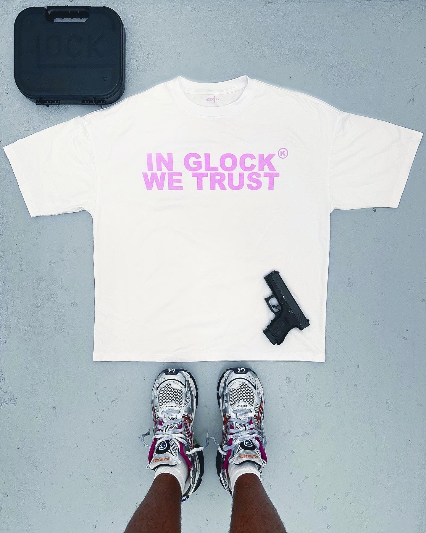 IN GLOCK WE TRUST OVERSIZED TEE (PINK)